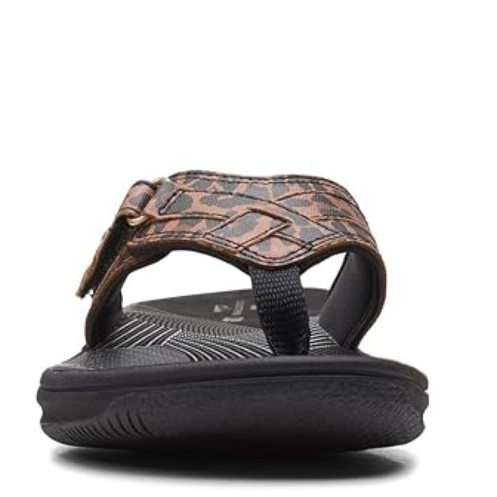 CLARKS CLOUDSTEPPERS CUSHION SOFT BREEZE SEA BLACK TAN ANIMAL PRINT NEW SIZE 6 - Picture 6 of 13